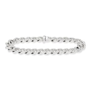 Cuban Bracelet with White Gold