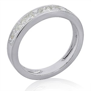 Emerald Diamond Half Eternity Ring