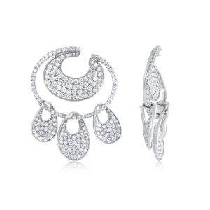 Chandelier Hoop Diamond Earrings