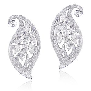 Double Leaf Diamond Earrings