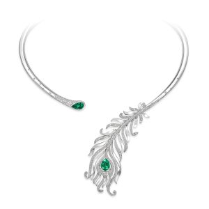Feather Emerald Necklace
