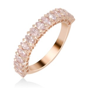 Marquies Diamond Half Eternity Ring with Pink Gold