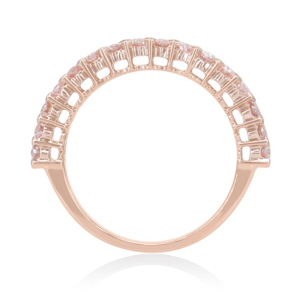 Marquies Diamond Half Eternity Ring with Pink Gold