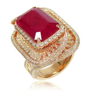 Ruby and Diamond Ring with Yellow Gold