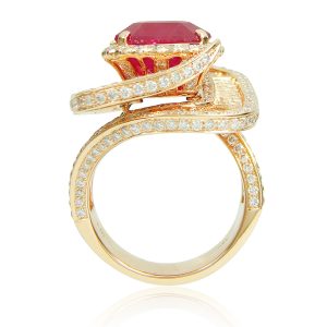 Ruby and Diamond Ring with Yellow Gold