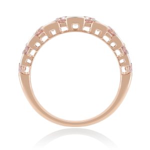 Pink and White Diamond Half Eternity Ring